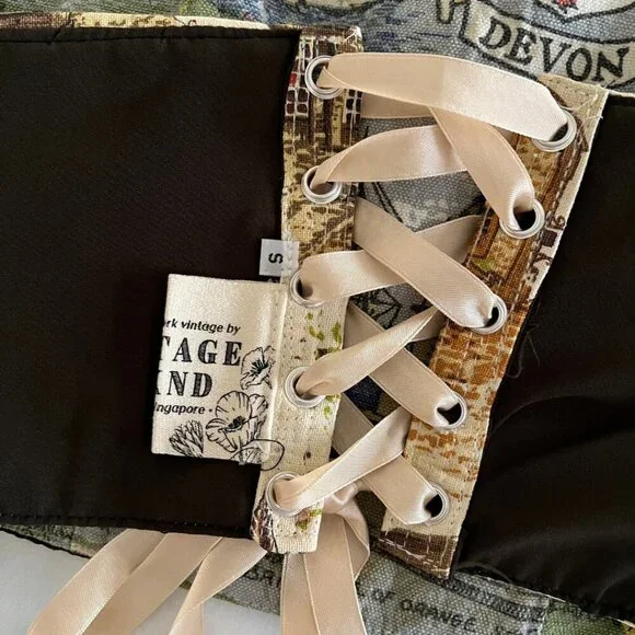 Vintage WKND Cottagecloth Corset Lace Up Bustier Top - Picture 7 of 8